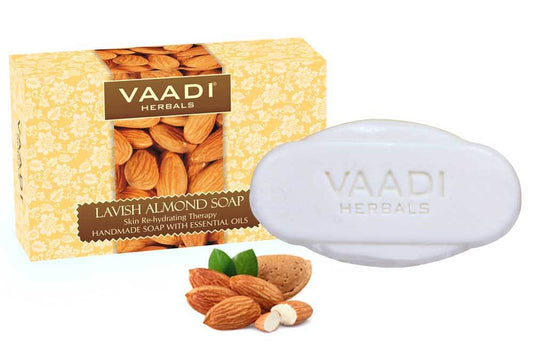 Rehydrating Organic Lavish Almond Soap with Honey & Aloe Vera - Improves Complexion Keeps Skin Nourished (75 gms/2.7 oz)