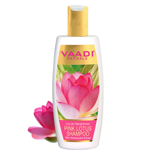 Color Preserving Organic Pink Lotus Shampoo with Honeysuckle Extract - Nourishes Treated Hair Moisturizes Hair (350ml / 12 fl oz)