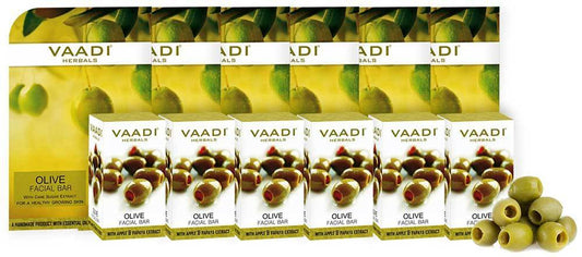 Organic Olive Facial Bar with Cane Sugar Extract - Exfoliates and Cleanses the Skin (6 x 25 gms/0.9 oz)