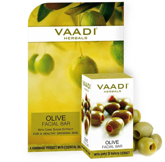 Organic Olive Facial Bar with Cane Sugar Extract - Exfoliates and Cleanses the Skin (25 gms/0.9 oz)