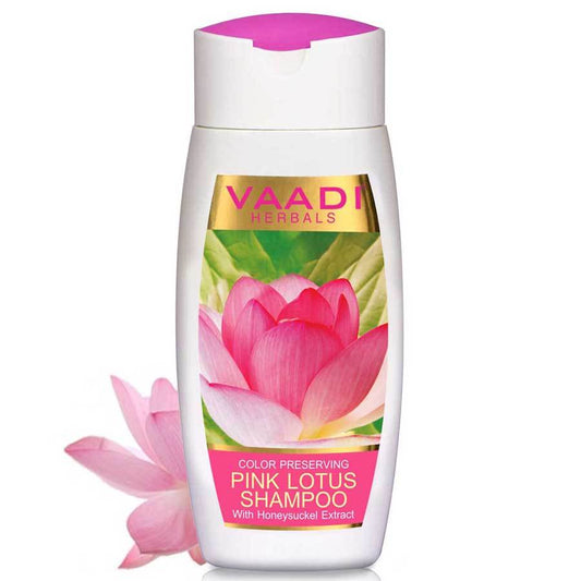 Color Preserving Organic Pink Lotus Shampoo with Honeysuckle Extract - Nourishes Treated Hair Moisturizes Hair (110ml / 4 fl oz)
