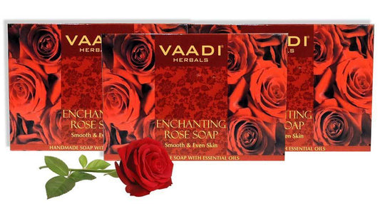 Enchanting Organic Rose Soap with Mulberry Extract - Anti Pigmentation Therapy Lightens Dark Spots & Patches (3 x 75 gms/2.7 oz)
