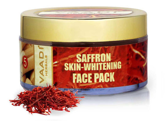 Skin Whitening Organic Saffron Face Pack - Lightens Skin Tone Reduces Marks and Pigmentation (70 gms/2.5 oz)