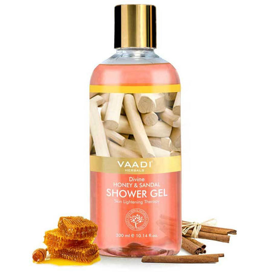 Organic Divine Honey & Sandal Shower Gel - Skin Toning Therapy Makes Skin Flawless (300 ml / 10.2 fl oz)