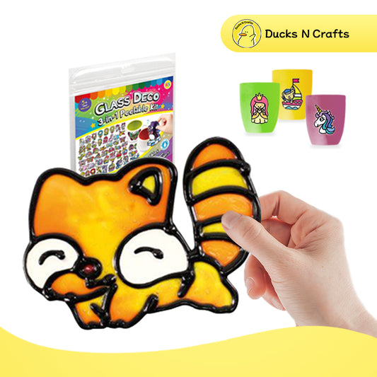 Glass Deco 3-in-1 Peelable Kit (Kids DIY Arts & Crafts)