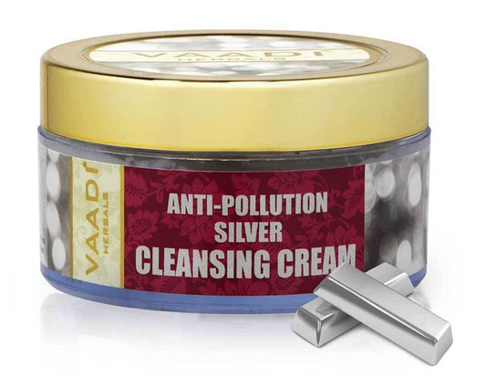 Organic Silver Cleansing Cream with Pure Silver Dust & Sandalwood Oil - Deep Cleanses Skin - Keeps Skin Soft (50 gms/ 2 oz)
