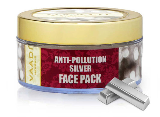 Anti Pollution Organic Silver Face Pack with Pure Silver Dust- Purifies and Moisturises Skin (70 gms/2.5 oz)