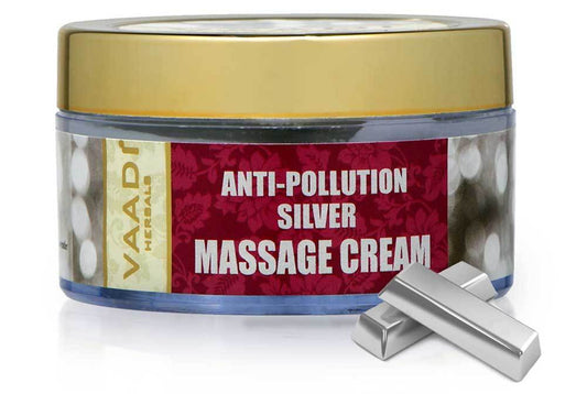 Organic Silver Massage Cream with Pure Silver Dust & Sandalwood Oil - Deep Cleanes Skin Keeps Skin Soft (50 gms/ 2 oz)