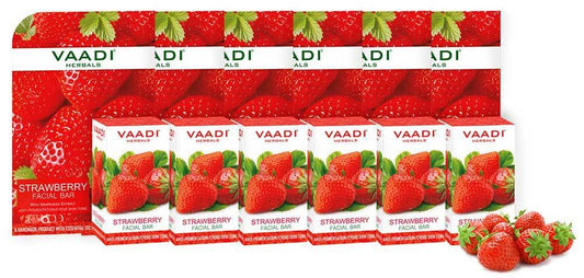 Organic Strawberry Facial Bar with Grapeseed Extract - Anti Ageing - Reduces Pigmentation (6 x 25 gms/0.9 oz)