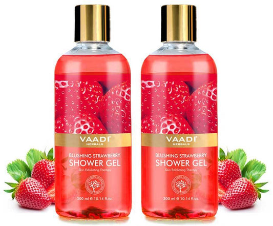 Blushing Organic Strawberry Shower Gel - Skin Firming Therapy - Enhances Collagen (2 x 300 ml / 10.2 fl oz)