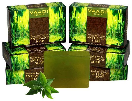 Organic Becalming Tea Tree Soap with Clove Oil - Anti Acne Therapy - Removes Impurities ( 6 x 75 gms/ 2.7 oz)